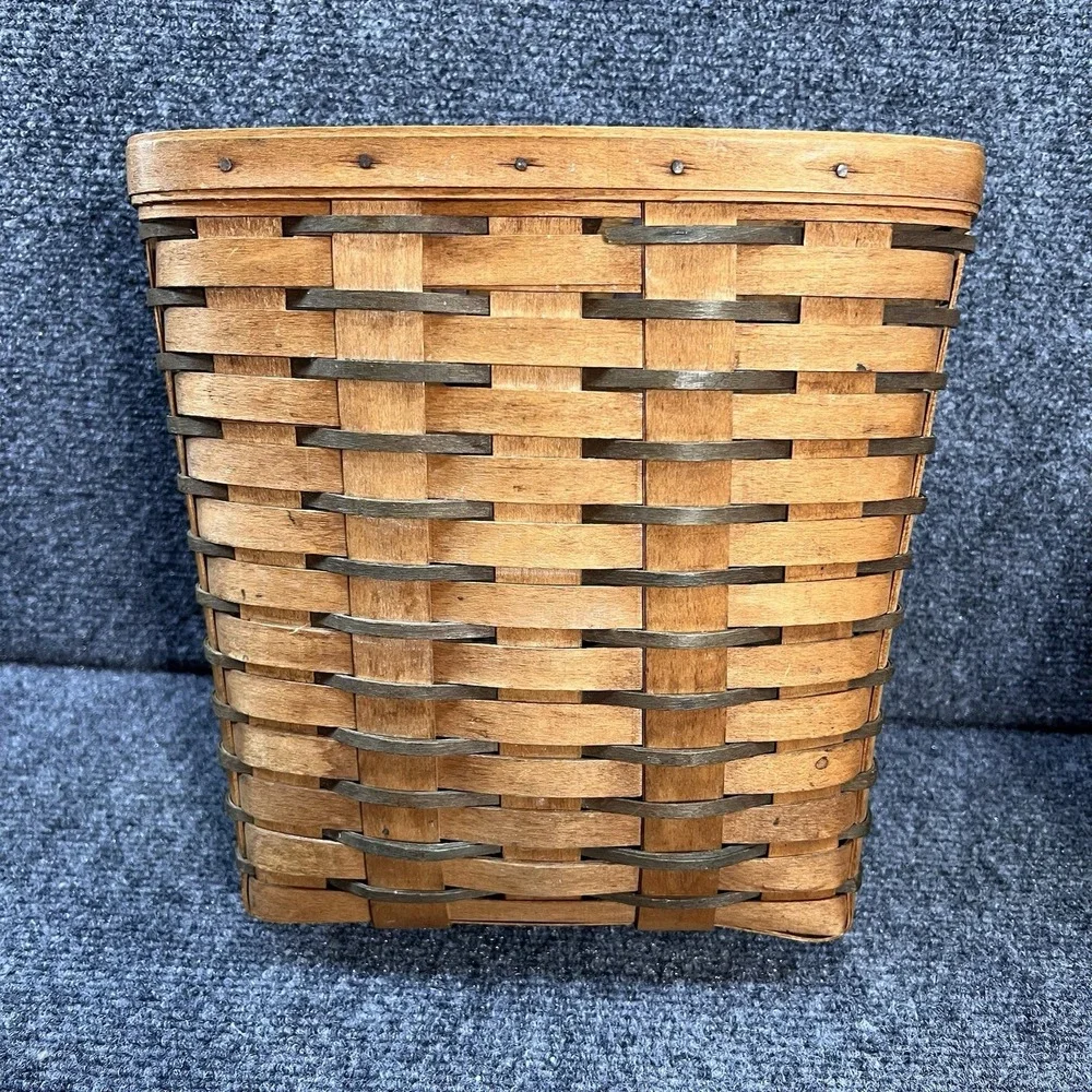 Lot Of 2- '92 Longaberger Handwoven Hanging Leather Strap/ SmallVegetable Basket